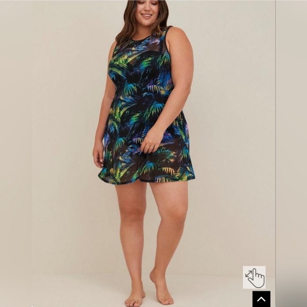 EUC Torrid Mesh Swim Dress